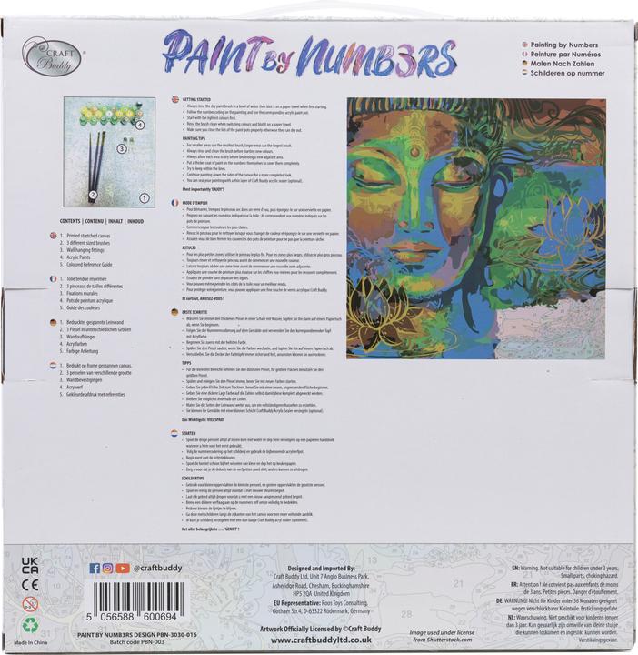 Nährwerte und Zutaten Craft Buddy Malen nach Zahlen Bild-Set 30x30cm Buddha