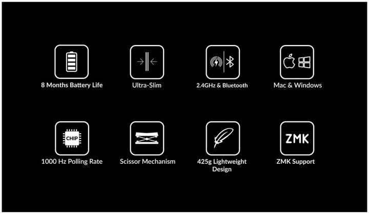 Actual product image Keychron B1 Pro Ultra-Slim Wireless Keyboard - Space Gray B1P-K1 (US, Wireless)