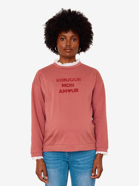 Produktbild Vertbaudet Umstands-Sweatshirt mit Spitzenkragen und Flockprint (36, 38)