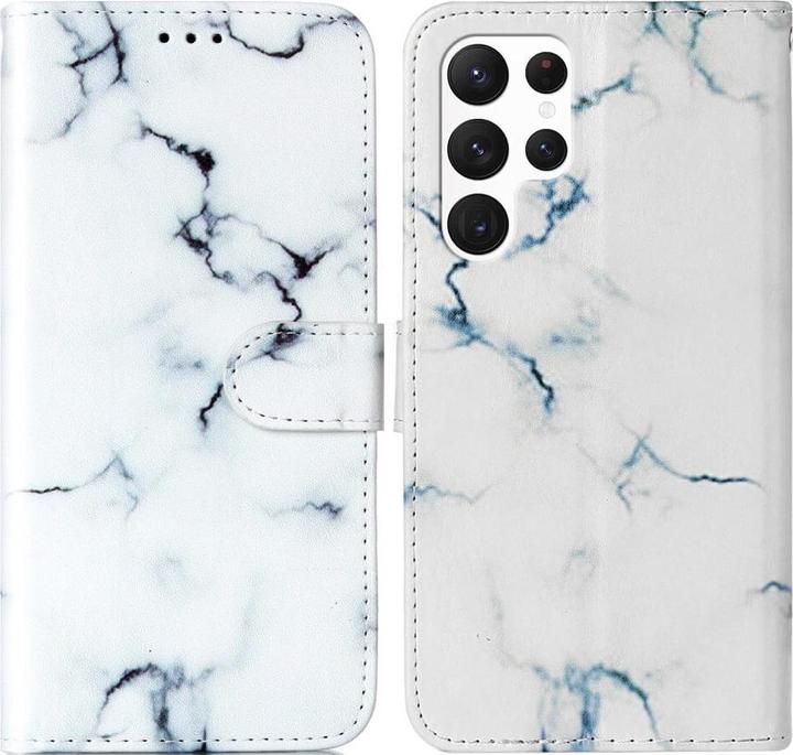 Image du produit Cover-Discount Étui en cuir Marble blanc (Samsung Galaxy S24 Ultra)
