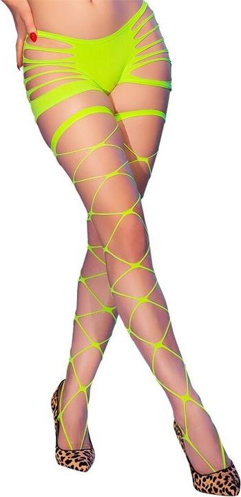 Immagine prodotto Chilirose - CR 4867 NEONGRÃoeNE NETZSTRUMPFHOSEN MIT LÃ–CHERN (S, M)