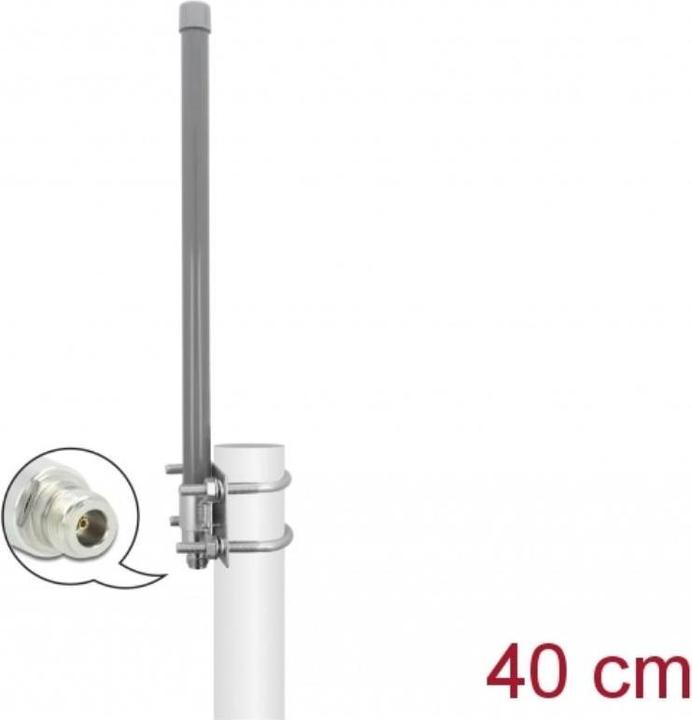 Produktbild Delock 433 MHz Antenne N Buchse 2 dBi 40 cm omnidirektional starr outdoor grau