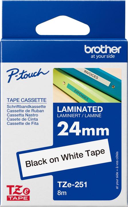 Immagine prodotto Brother Nastro P-Touch nero su bianco (2.40 cm, Bianco)