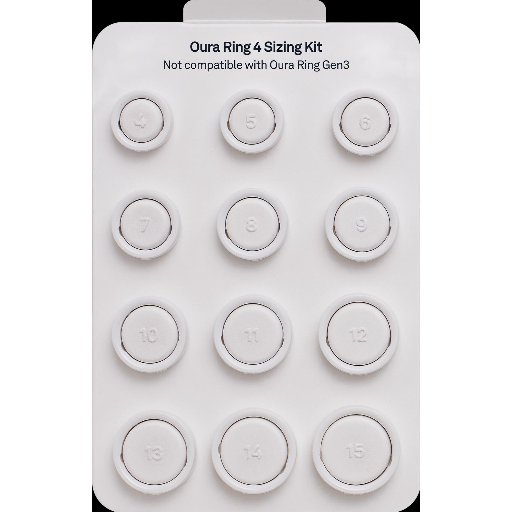 Oura Ring 4 Sizing Kit, Smart Ring Zubehör, Weiss