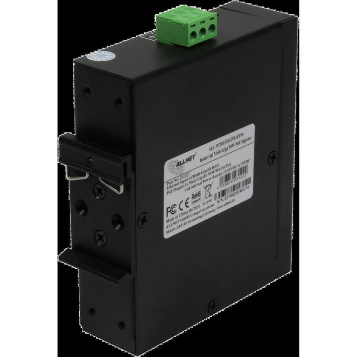 Immagine prodotto Allnet Iniettore PoE industriale MultiGigabit - PoE BT con Power Booster (15,4W/30W/90W) - DIN - ALLN (802.3bt (PoE+++), 90 W)