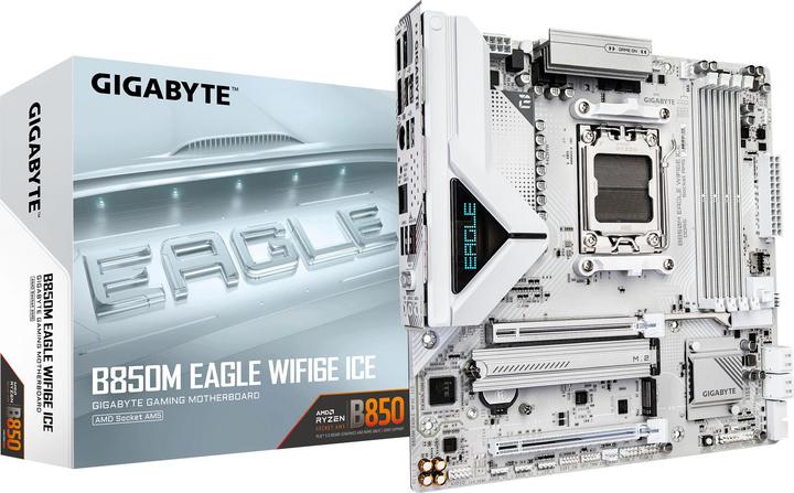 Actual product image Gigabyte Motherboard for Intel processors B850M EAGLE WF6E ICE | (AM5, AMD B850, mATX)
