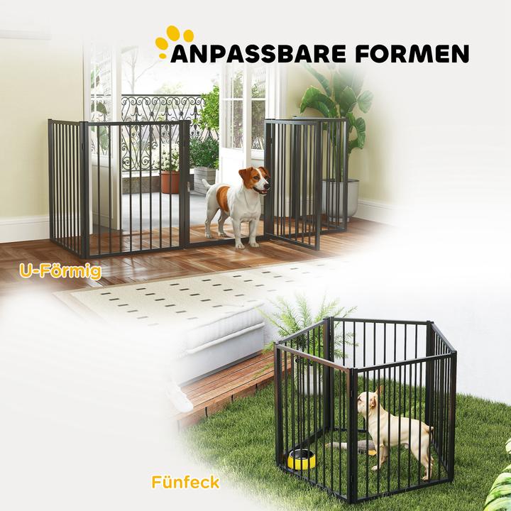 Actual product image PawHut Welpenauslauf Stahl Schwarz (Dog kennel)