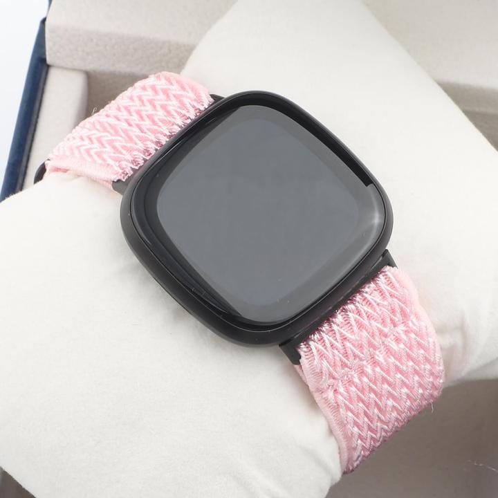 Immagine prodotto Cover-Discount Fitbit Versa 4 / Sense 2 - Bracciale di ricambio in nylon rosa (Nylon, Versa 3, Senso)