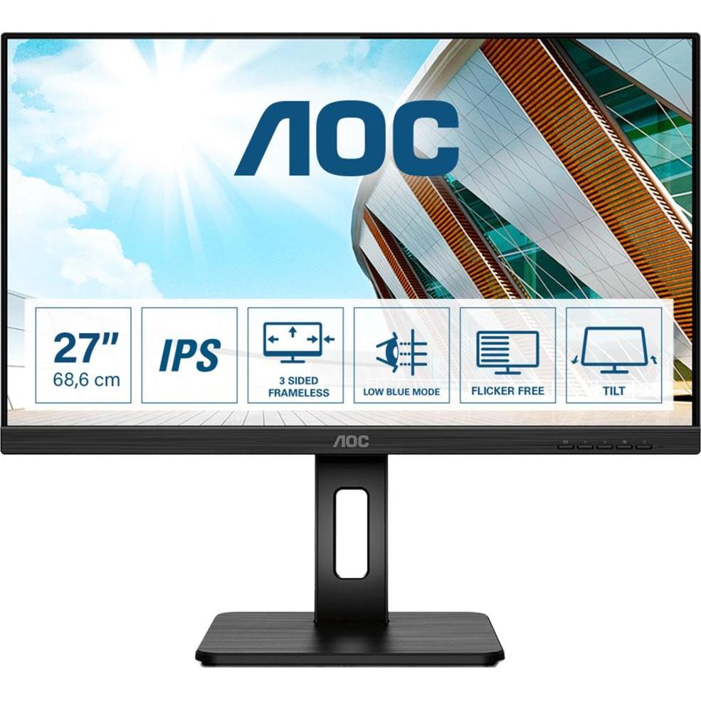 AOC Q27P2Q (2560 x 1440 Pixel, 27"), Monitor, Schwarz
