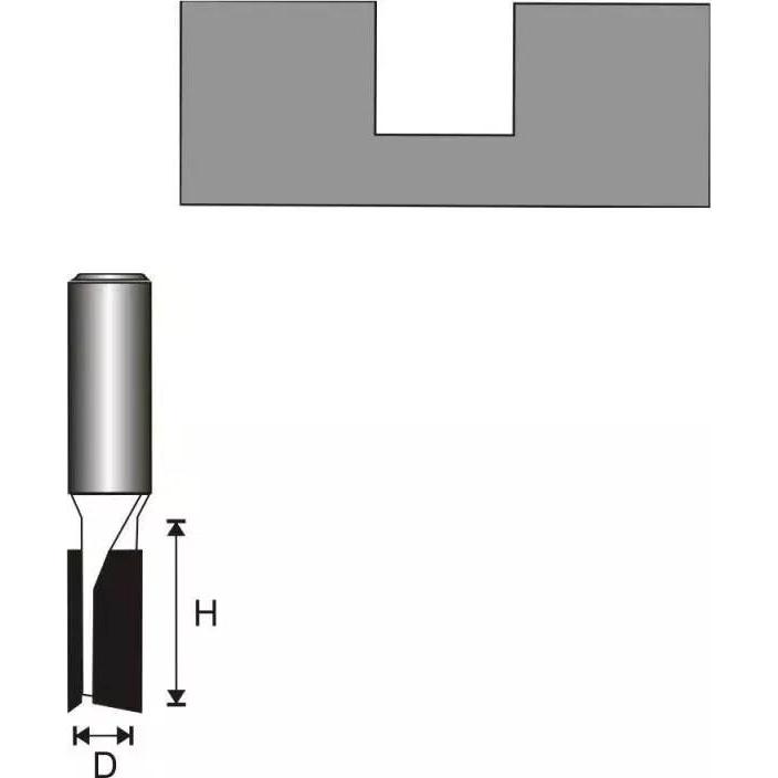Thumbnail - Dedra, Fräser, Zweischneidiger Nutfräser für Holz 20x19mm (07F024B)