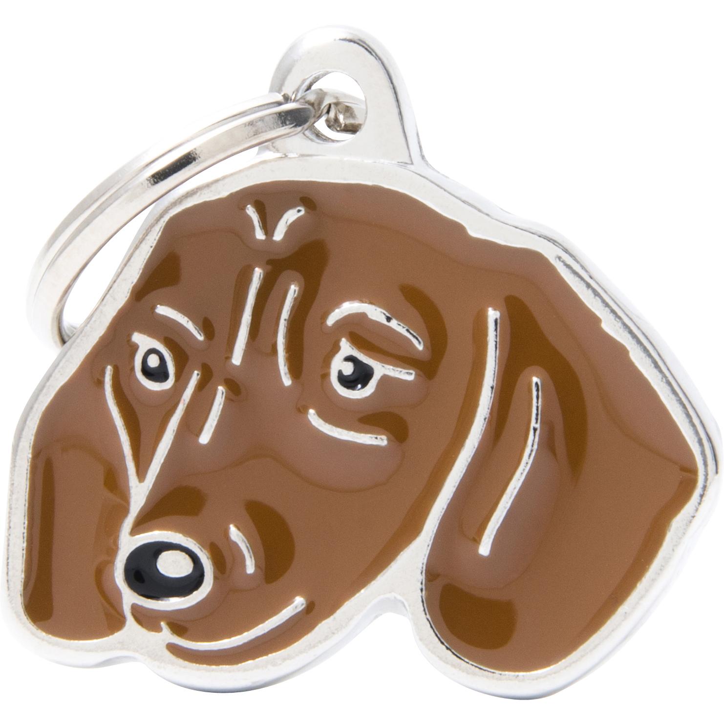 Myfamily Amici di MyFa tegn, Gravhund, brun (Cane), Collare + Guinzaglio