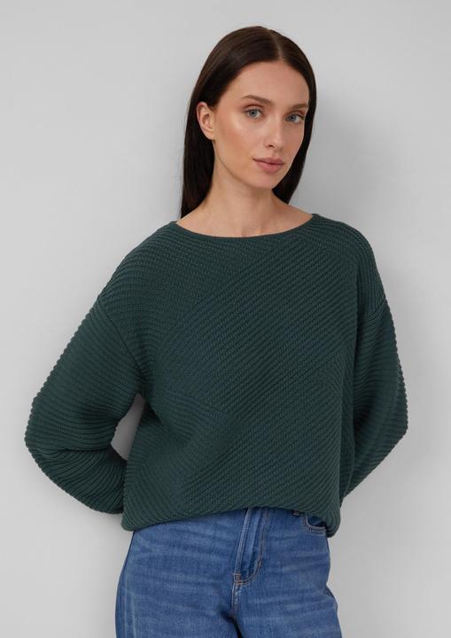 Produktbild s.Oliver Strickpullover Strukturierter Strickpullover im Relaxed Fit mit Rippbündchen (34)