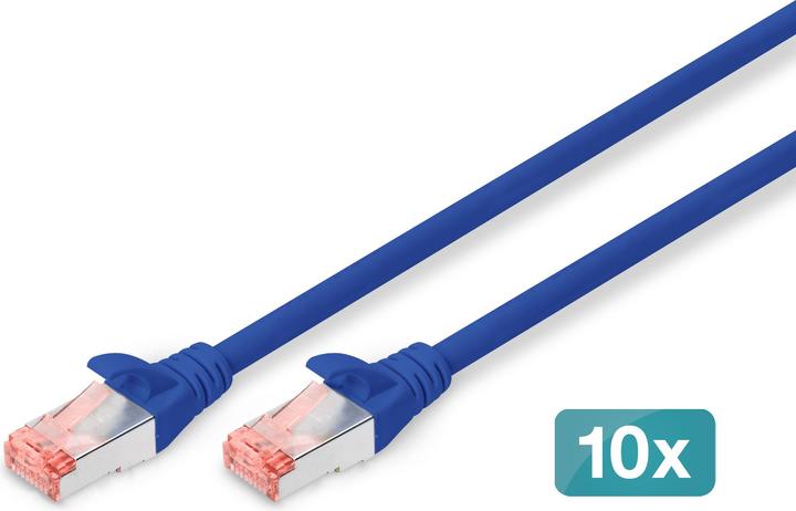Produktbild Digitus CAT 6 S-FTP Patchkabel Cu LSZH AWG 27/7 Lange 0,25 m 10 Stuck Farbe Blau (S/FTP, CAT6, 0.25 m)
