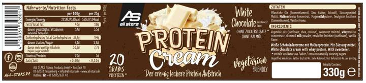 Nutritional values and ingredients All Stars Protein Cream (330 g)