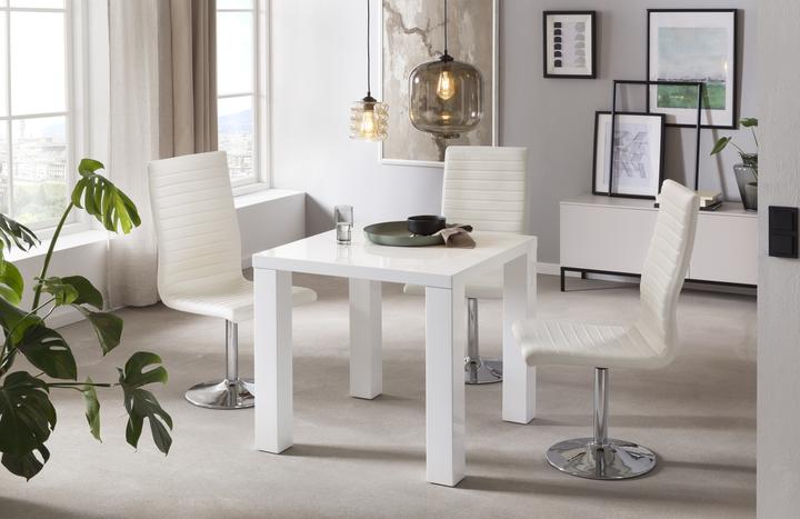 Image du produit SalesFever Table à manger blanc brillant (80 x 80 x 76 cm)