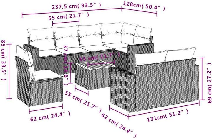 Produktbild vidaXL Garten Sofagarnitur
