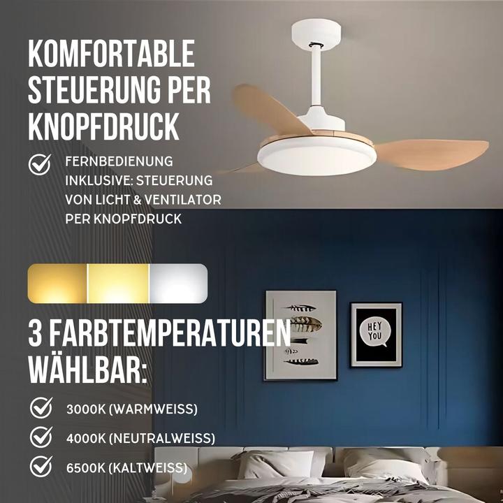 Produktbild Hermex Ventilator mit LED-Beleuchtung Deckenventilator Deckengebläse (20 dB)