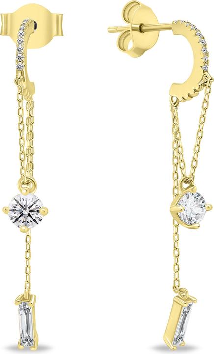 Immagine prodotto Brilio Argento - Eleganti orecchini a catena lunghi placcati oro EA628Y