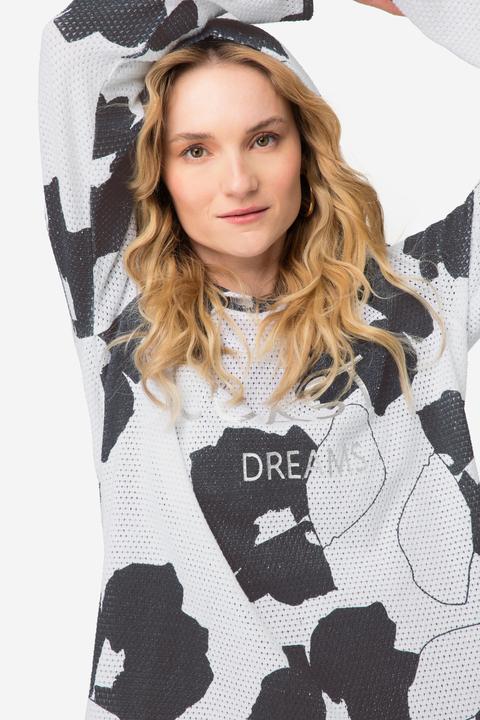 Actual product image Laurasøn Hoodie, Blätter Print, Netz-Kapuze, Langarm (S)