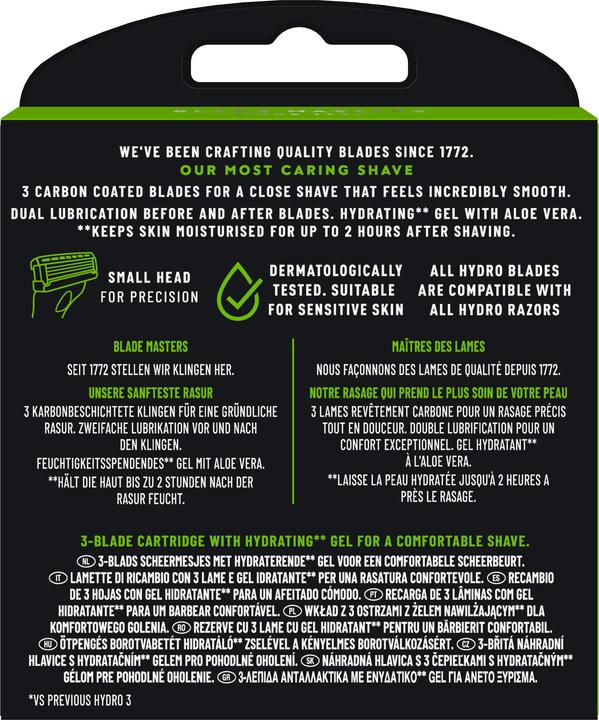 Actual product image Wilkinson Hydro3 Replacement Blades (8x)
