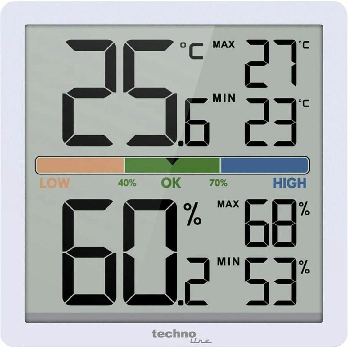 Technoline Thermo-Hygrostation Thermo-/Hygrometer, Thermometer + Hygrometer, Weiss