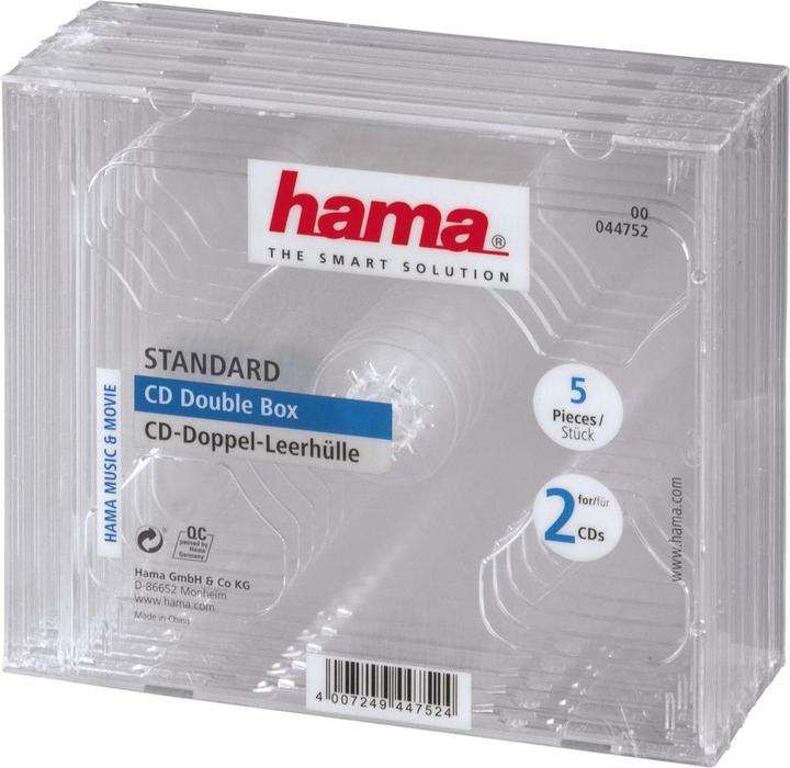 Hama CD Double Box 5-pack 5-pack Custodia trasparente Jewel Case