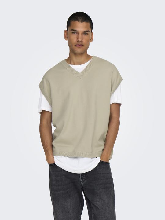 Produktbild Only & Sons Locker geschnitten V-Ausschnitt Strickweste Weste (XL)