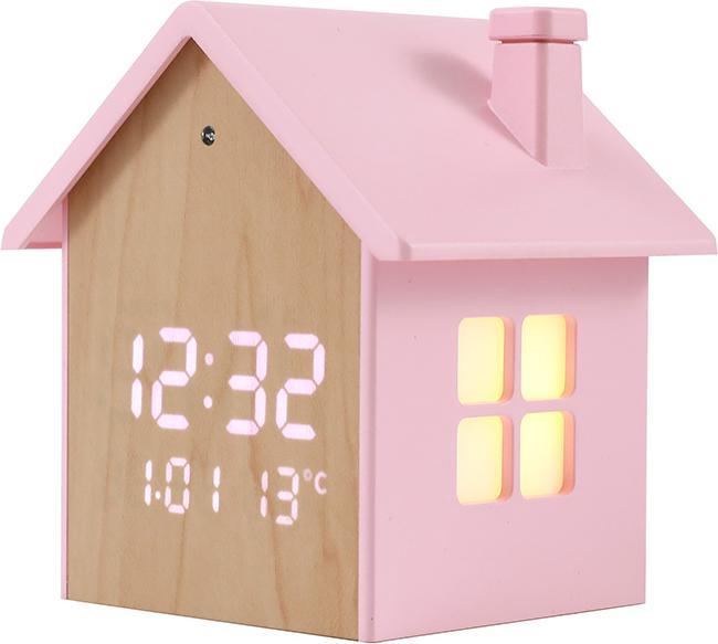 Produktbild Total Juggling iTotal - Birdhouse Alarm Clock - Pastel Pink - 11.5 x 9.8 x 11 cm