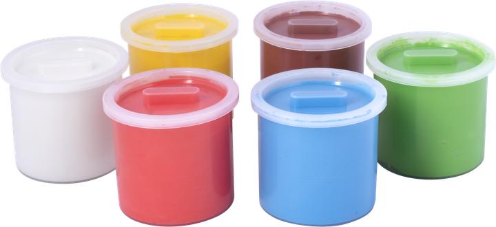 Produktbild Jovi Fingerfarbe VE=6 Dosen a 125ml farblich sortiert (Weiss, Gelb, Grün, Blau, Rot, Braun, 125 ml)