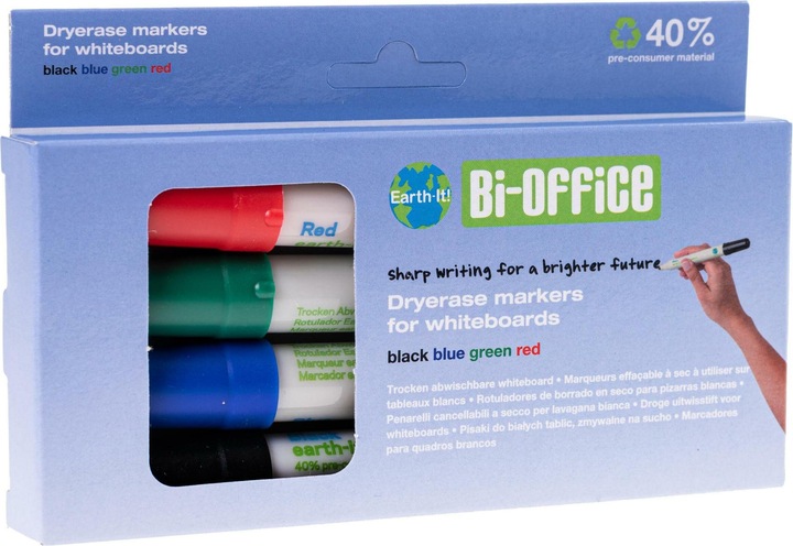 Bi-Office Whiteboard-Marker Earth-it 4er (Mehrfarbig, 2 mm, 4 x)