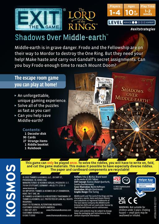 Immagine prodotto Kosmos Exit: Il gioco - Il Signore degli Anelli: Ombre sulla Terra di Mezzo (Inglese)
