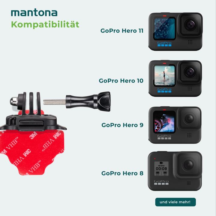 Actual product image mantona 360° Mounting Plate 3M for GoPro (GoPro HERO8 Black)