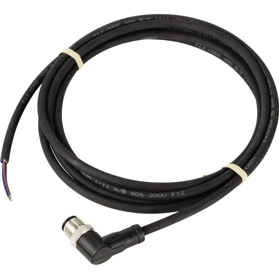 Thumbnail - Tru Components TC-12833096 Sensor-/Aktor-Anschlussleitung M12 Stecker, gewinkelt, Elektronikkabel + Stecker, Schwarz