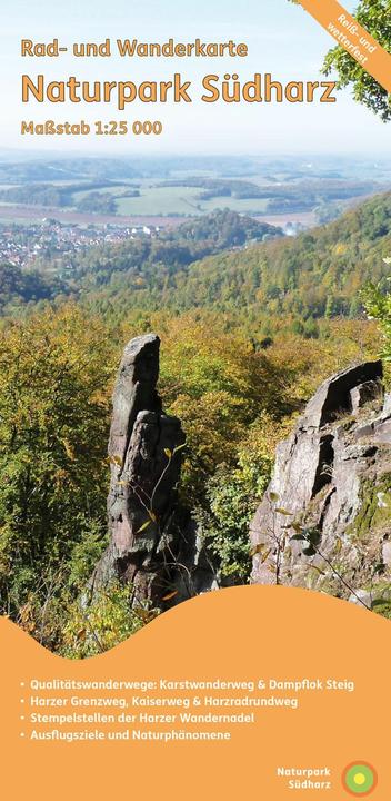 Cycling and hiking map of the Southern Harz Nature Park