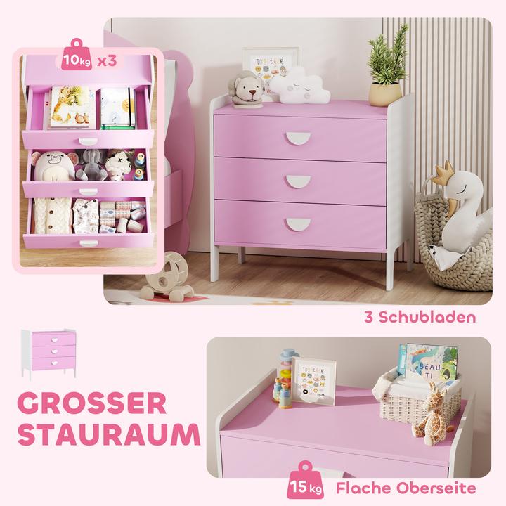Image du produit Aiyaplay Kinderkommode MDF Rosa (40 x 40 x 60 cm)