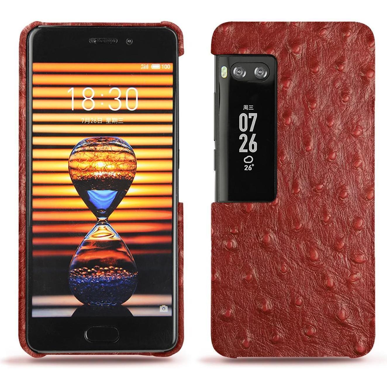 Noreve Lederschutzhülle (Meizu Pro 7), Smartphone Hülle, Rot