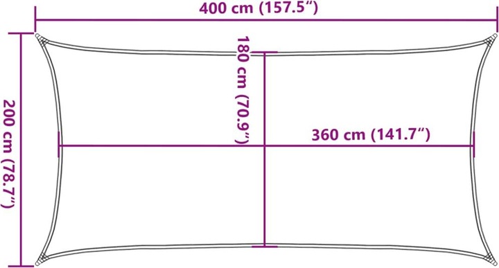 Actual product image VidaXL Sonnensegel 160 g/m² Rechteckig farben HDPE (2 x 4 m)