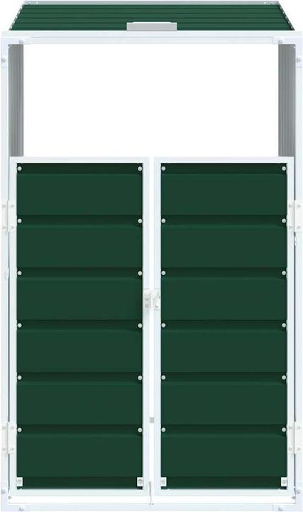 Produktbild vidaXL Mülltonnenbox für 1 Tonne Grün 72x81x115 cm Stahl