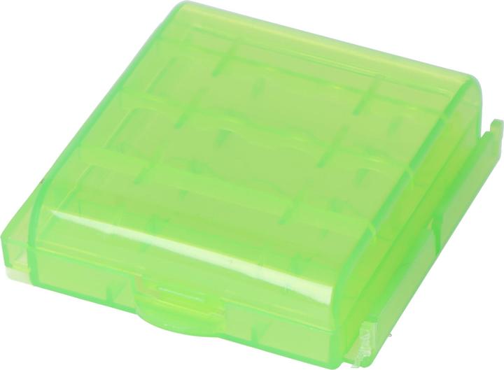 Produktbild AccuCell Aufbewahrungsbox für 4x AA Mignon oder 4x 14500 Akkus, max. Batterielänge 50,6mm, grün