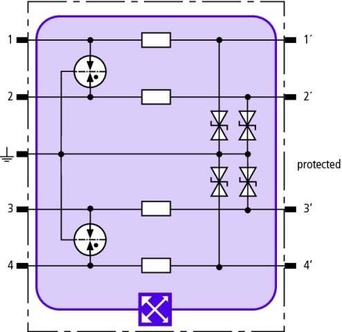 Image du produit Dehn Module de dérivation combiné pour 4 conducteurs individuels 920322