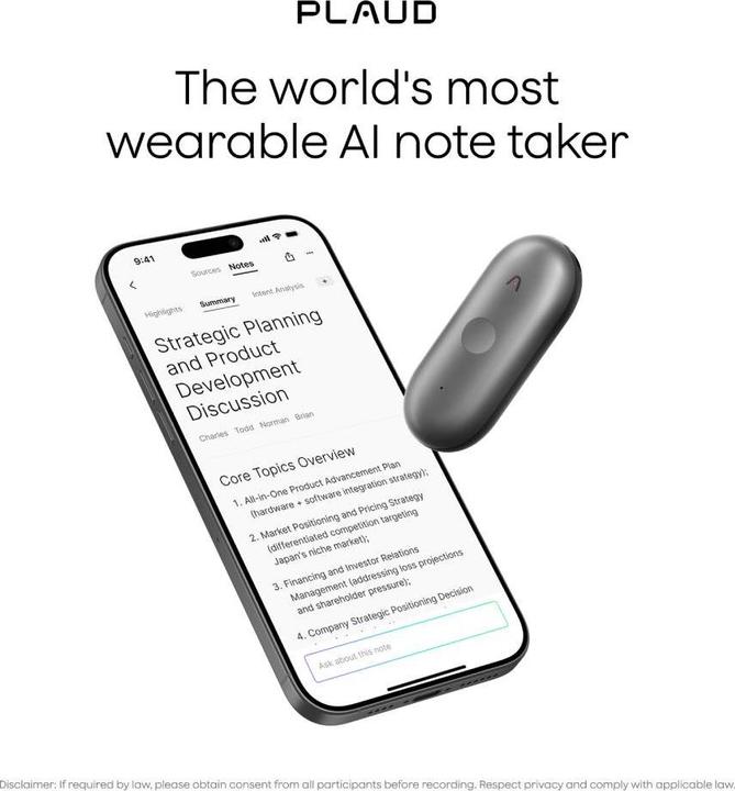 Actual product image Plaud NotePin S (64 GB)