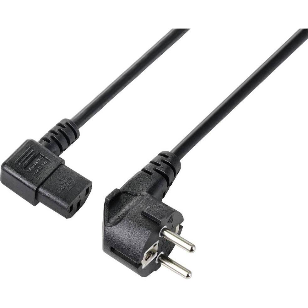 Sygonix SY-5243882 Kaltgeräte Anschlusskabel Schwarz 3.00 m (3 m), Stromkabel