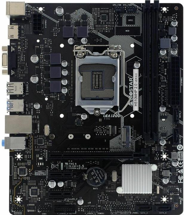 Produktbild Biostar H510MHP 2.0 (LGA 1200, Intel H510, mATX)
