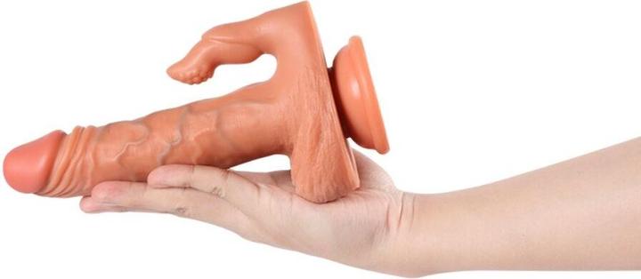 Produktbild Shequ - Julian Dildo Und Klitorisstimulator Mit Vibration Und Fernbedienung 16 cm