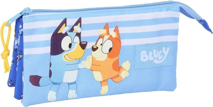 Bluey Dreifaches Mehrzweck-Etui Let's play Blau 22 x 12 x 3 cm