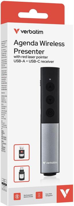 Verbatim Agenda Wireless Presenter with Red Laser Pointer