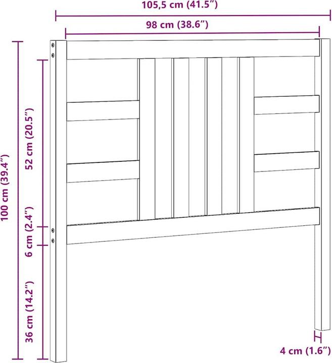 Image du produit vidaXL Kopfteil (8.50 x 8.50 x 100 cm)