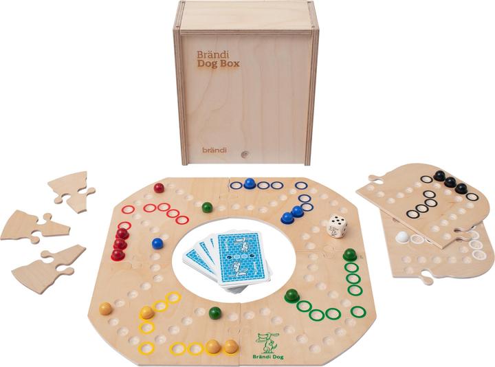 Brändi Dog Box en bois 3in1 (Allemand, Anglais, Français, Italien, 3 - 6 Joueur)