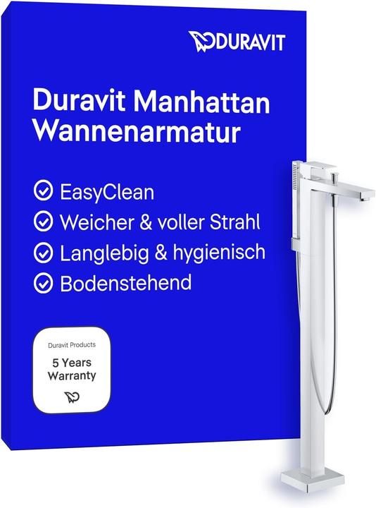 Actual product image Duravit Manhattan single lever bath mixer floor standing, projection 232 mm, consumer 2, MH5250000