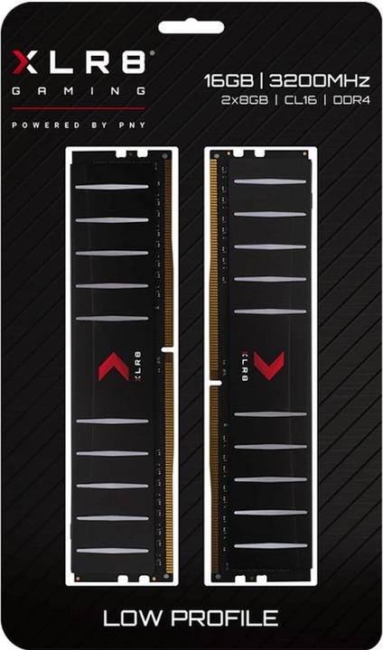 Actual product image PNY DDR4 RAM XLR8 Low Profile 3200 MHz 2x 8 GB (2 x 8GB, 3200 MHz, DDR4-RAM, DIMM)